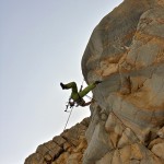 Benny will im Überhang bohren. | Foto: A. Burger