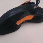 Die orange PBC-Zwischensohle beim Scarpa Drago. |Foto: Chiara Hanke