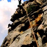 Monte Leonardo: Amandulina (6c, 200m) Hier wird jeder Überhang dank der gewaltigen Tafonihörner zu einer leichten Kür. | Foto: Bene Hirschmann