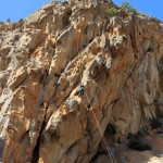 Punta u Finellu: „Esméralda“ Das letzte Mal Abseilen vor dem großen Abstiegsband. | Foto: Bene Hirschmann