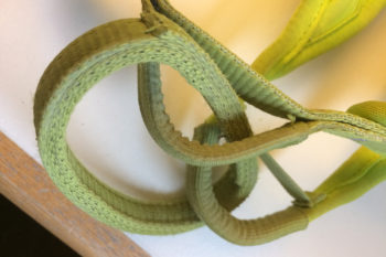 Abnutzung der Hüftschlaufe nach 3 Monaten mit sehr vielen Einsätzen - alles gut! | Foto: Sophie Arnold