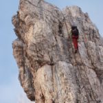 Kühne Leiterpassage auf dem Sentiero Bocchette Alte in der Brenta. | Foto: Mark Zahel