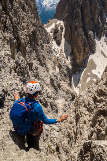 Beim Abstieg vom Langkofel fällt das gute Belüftungssystem des Sirocco besonders ins Auge. | Foto: Erika Spengler