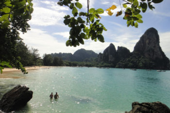 Der Blick auf den Railay Beach in Thailand