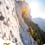 Kletterer am Feld bei Sonne im Sommer